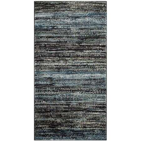 Flowers First 2 ft. 7 in. x 5 ft. Porcello Power Loomed Area Rug, Charcoal & Blue - Small Rectangle FL1868168
